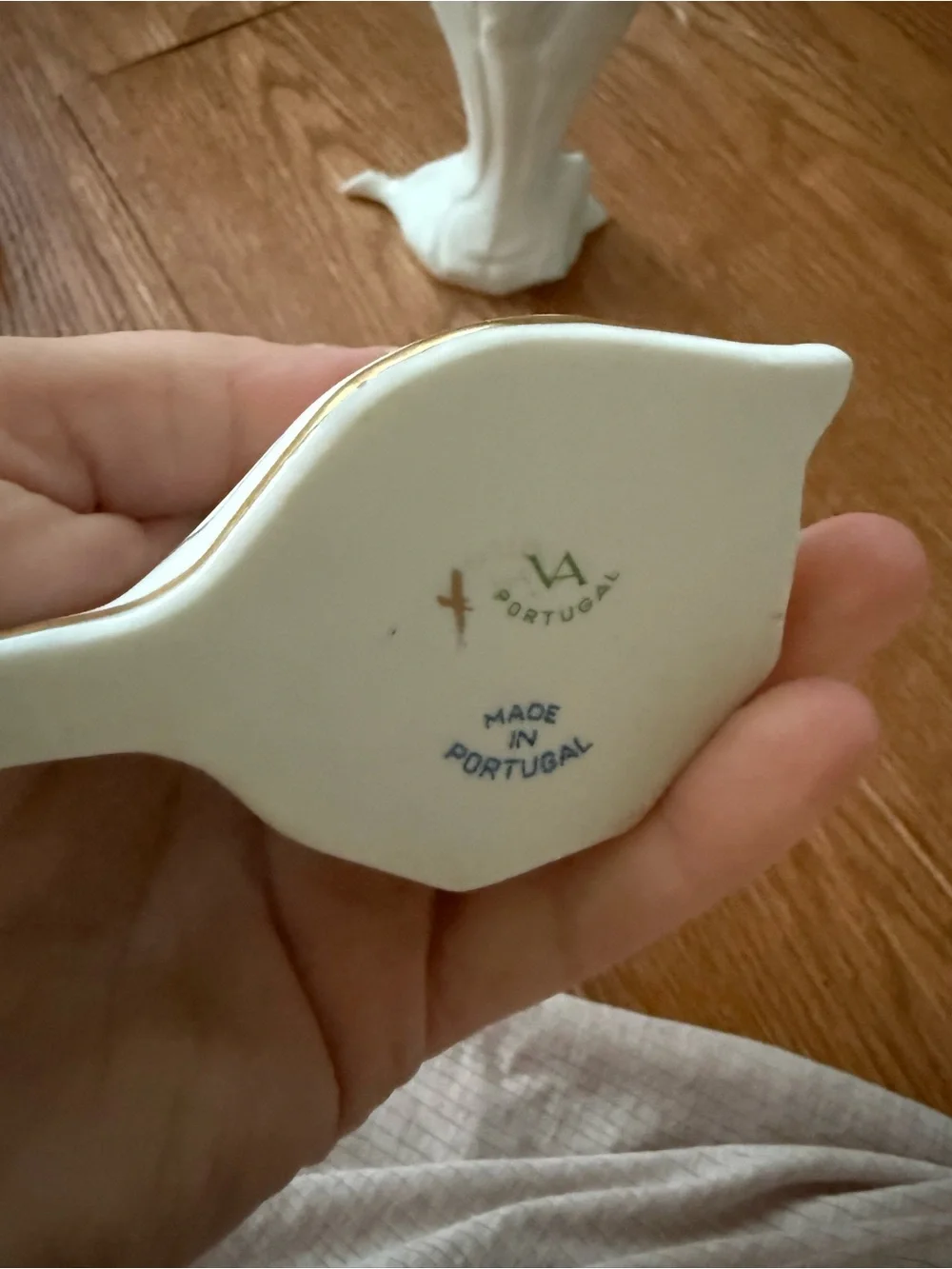 Set of 2 Vista Alegre porcelain candle holders - made in Portugal